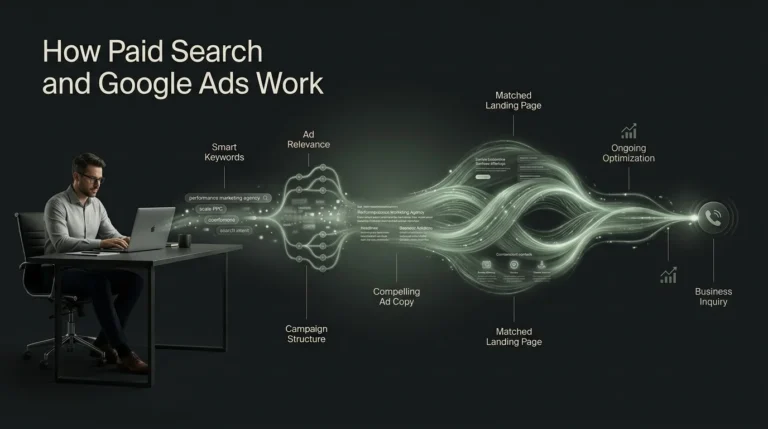 Visual explanation of Google Ads process